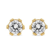 Bids.com 14K White Gold 1/2 Cttw Round Diamond Crown Stud Earring (I-J Color, I1-I2 Clarity) Earrings