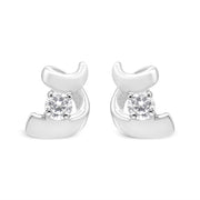 Bids.com .925 Sterling Silver Round Cut Diamond Fashion Stud Earrings (0.10 cttw, I-J Color, I2-I3 Clarity) Earrings