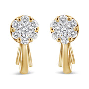 Bids.com 14K White Gold 3/4 Cttw Diamond Floral Cluster Drop and Dangle Stud Earrings (H-I Color, I1-I2 Clarity) Earrings