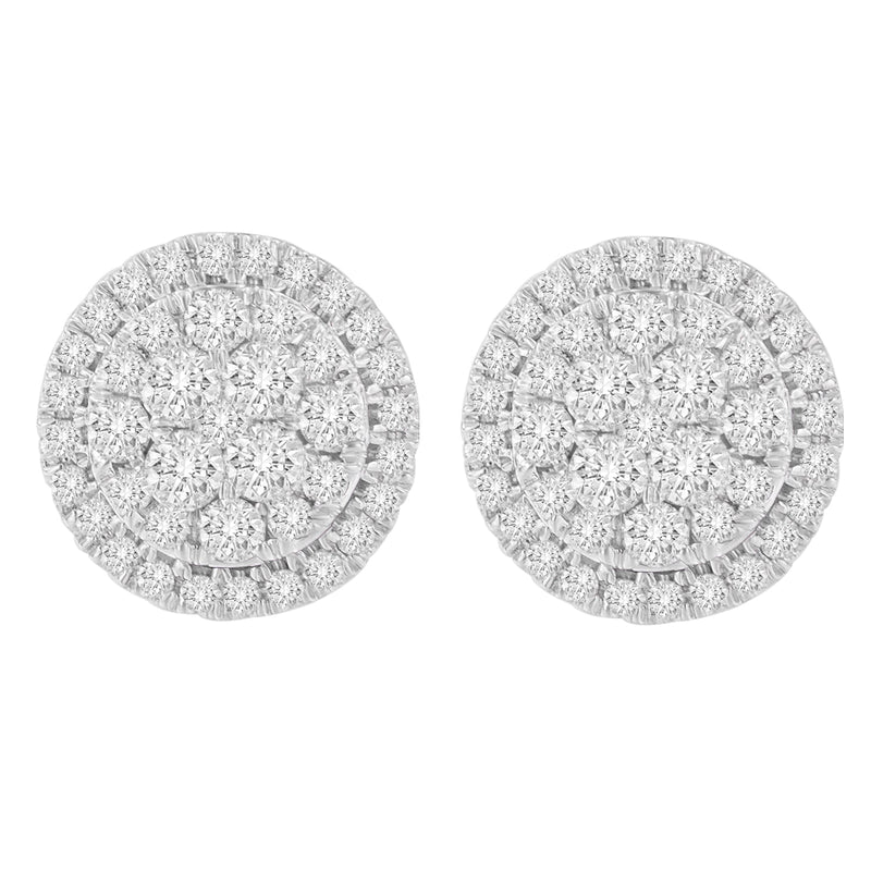 Bids.com 10K Yellow Gold Round Cut Diamond Earrings (1.5 cttw, H-I Color, I2-I3 Clarity) Earrings