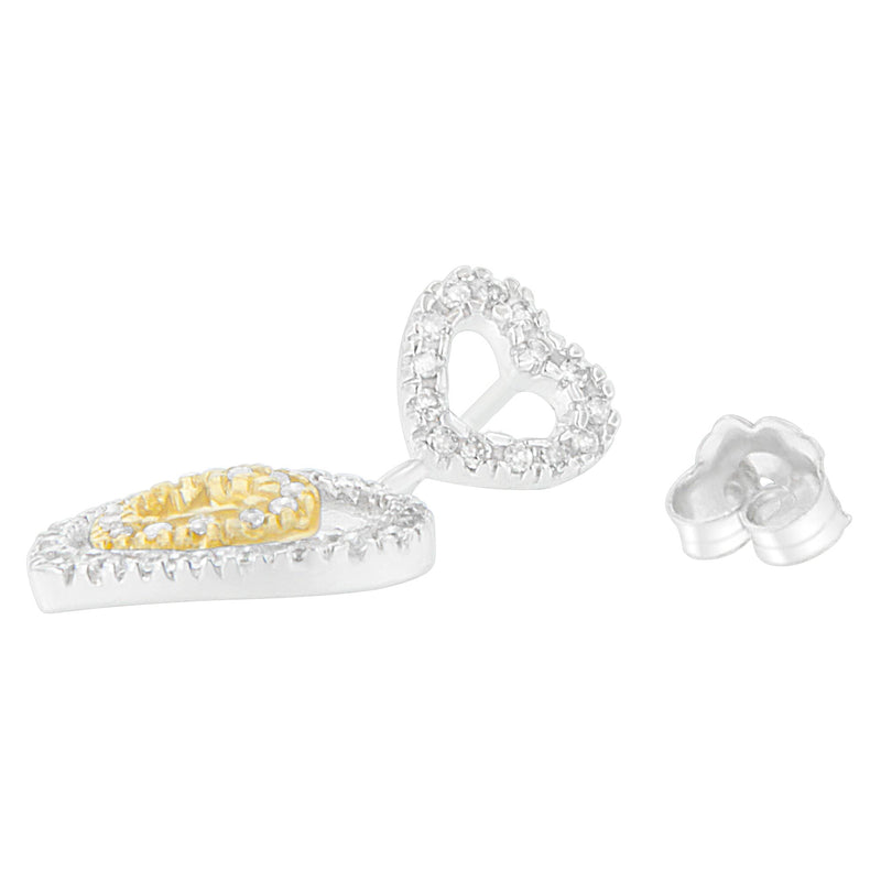 Bids.com 14K Two Toned 1/2 cttw Round Cut Diamond Earrings (H-I, SI1-SI2) Earrings