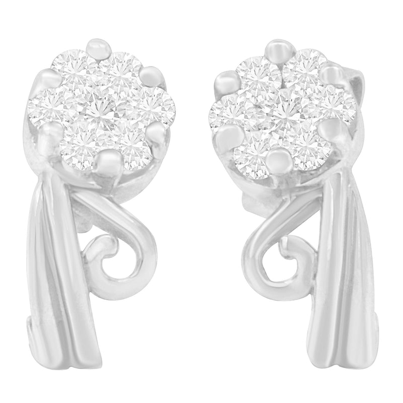 Bids.com 14K White Gold 1/2 cttw Round Cut Diamond Earrings (H-I, I1-I2) Earrings
