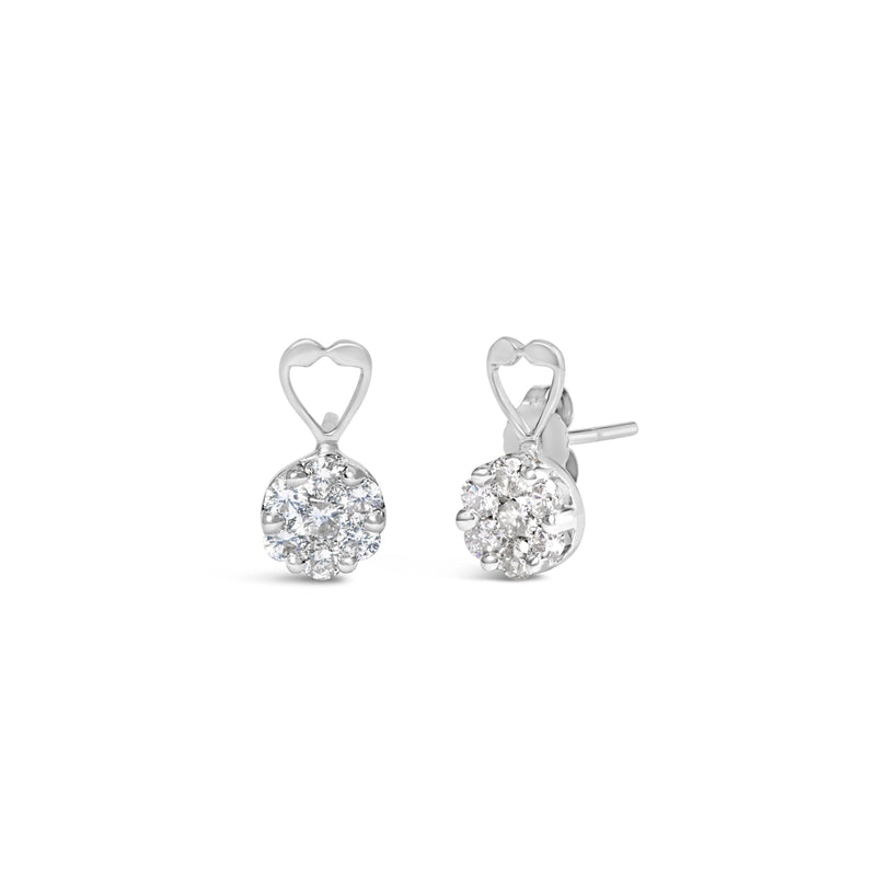 Bids.com 14K White Gold 1 1/4 cttw Round Cut Diamond Earrings (H-I, I1-I2) Earrings
