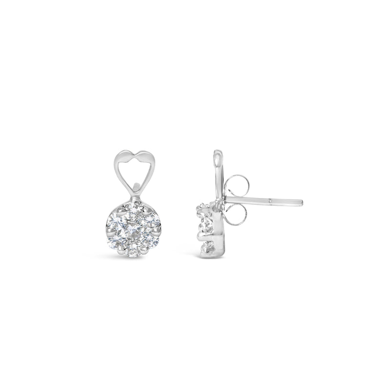 Bids.com 14K White Gold 1 1/4 cttw Round Cut Diamond Earrings (H-I, I1-I2) Earrings