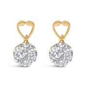 Bids.com 14K Yellow Gold 1ct. TDW Round-cut Diamond Earrings (I-J,SI2-I1) Earrings