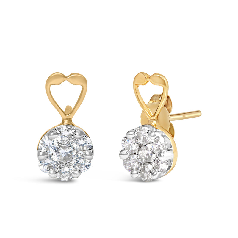 Bids.com 14K Yellow Gold 1ct. TDW Round-cut Diamond Earrings (I-J,SI2-I1) Earrings