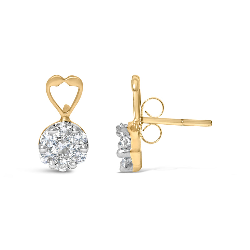Bids.com 14K Yellow Gold 1ct. TDW Round-cut Diamond Earrings (I-J,SI2-I1) Earrings