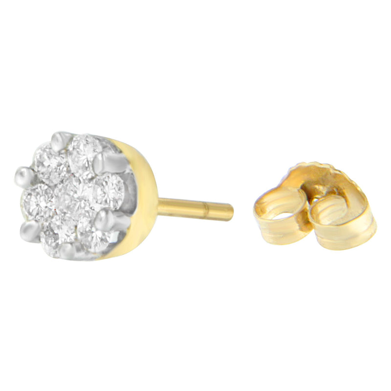 Bids.com 14K Yellow Gold 3/4 cttw Round Cut Diamond Stud Earring (I-J, SI2-I1) Earrings