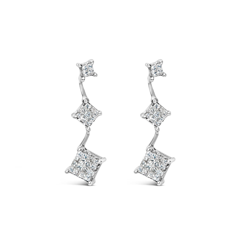 Bids.com 14K White Gold 1 cttw Princess Cut Diamond Earrings (G-H, VS1-VS2) Earrings