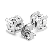 Bids.com .925 Sterling Silver 1.0 Cttw Round Brilliant-Cut Diamond Miracle-Set Solitaire Stud Earrings (H-I Color, I2-I3 Clarity) Earrings
