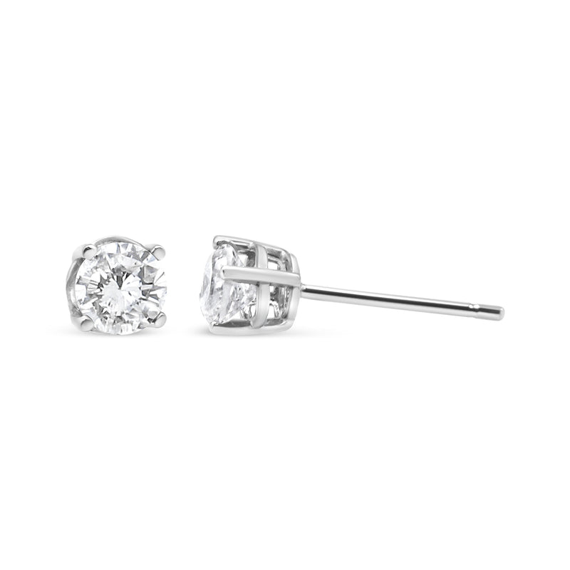Bids.com 14K White Gold 3/4 Cttw Lab Grown Diamond 4-Prong Classic Stud Earrings (F-G Color, VS2-SI1 Clarity) Earrings