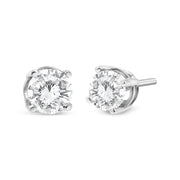 Bids.com 14K White Gold 3/4 Cttw Lab Grown Diamond 4-Prong Classic Stud Earrings (F-G Color, VS2-SI1 Clarity) Earrings