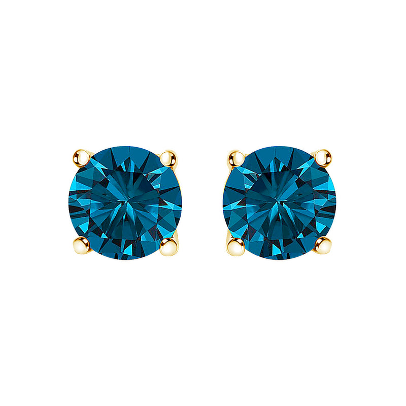 Bids.com 14K White Gold 1.00 Cttw Blue Lab Grown Diamond Stud Earrings with Screw Backs Earrings