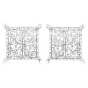 Bids.com Sterling Silver 3/4 cttw Composite Diamond Stud Earrings (I-J, I2-I3) Earrings