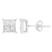 Bids.com Sterling Silver 3/4 cttw Composite Diamond Stud Earrings (I-J, I2-I3) Earrings