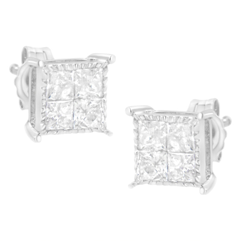 Bids.com Sterling Silver 3/4 cttw Composite Diamond Stud Earrings (I-J, I2-I3) Earrings