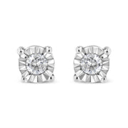 Bids.com 10K Yellow Gold Plated .925 Sterling Silver 1/10 Cttw Round Brilliant-Cut Diamond Miracle-Set Stud Earrings (J-K Color, I3 Clarity) Earrings