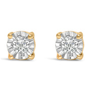 Bids.com .925 Sterling Silver 1/10 Cttw Round Brilliant-Cut Lab Grown Diamond Miracle-Set Stud Earrings (F-G Color, VS1-VS2 Clarity) Earrings