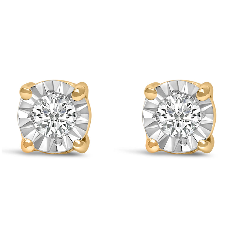 Bids.com .925 Sterling Silver 1/10 Cttw Round Brilliant-Cut Lab Grown Diamond Miracle-Set Stud Earrings (F-G Color, VS1-VS2 Clarity) Earrings