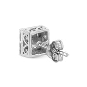 Bids.com .925 Sterling Silver 1/6 Cttw Invisible Set Princess-Cut Diamond Quad Composite Stud Earrings (H-I Color, I1-I2 Clarity) Earrings