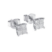 Bids.com 10k White Gold Diamond Stud Earrings (0.60 cttw, I-J Color, I2-I3 Clarity) Earrings