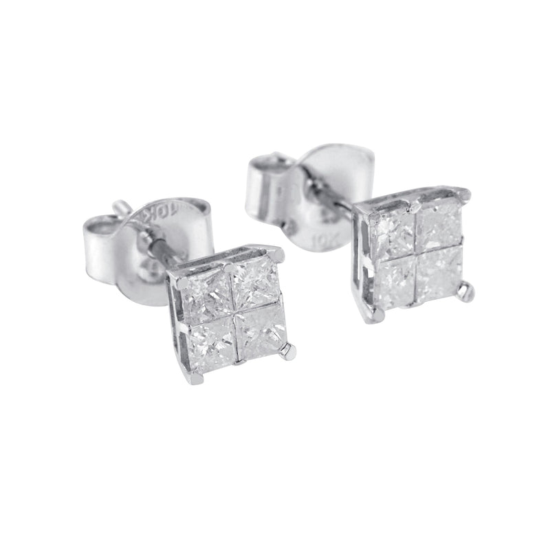 Bids.com 10k White Gold Diamond Stud Earrings (0.60 cttw, I-J Color, I2-I3 Clarity) Earrings