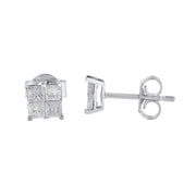 Bids.com 10k White Gold Diamond Stud Earrings (0.60 cttw, I-J Color, I2-I3 Clarity) Earrings