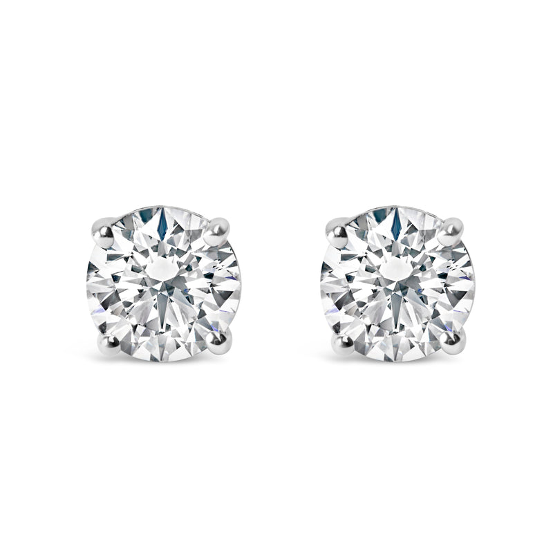 Bids.com IGI Certified 14K White Gold 1 1/2 Cttw Round Diamond Solitaire Stud Earrings with Screwbacks (G-H Color, I1-I2 Clarity) Earrings