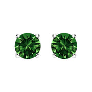 Bids.com 14K White Gold 1.0 Cttw Lab Grown Green Diamond Classic Solitaire Stud Earrings Earrings