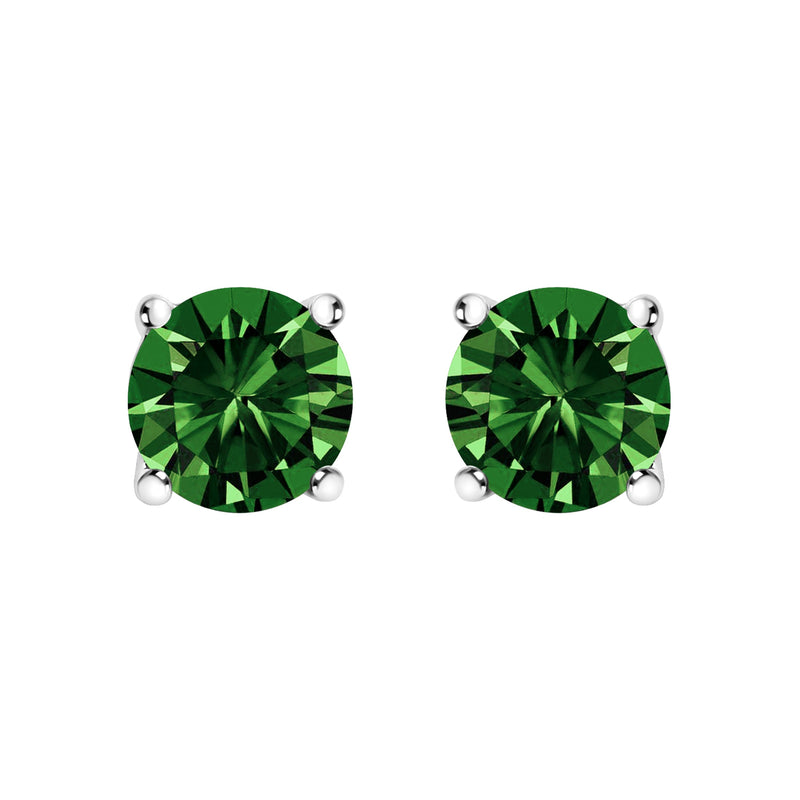 Bids.com 14K White Gold 1.0 Cttw Lab Grown Green Diamond Classic Solitaire Stud Earrings Earrings