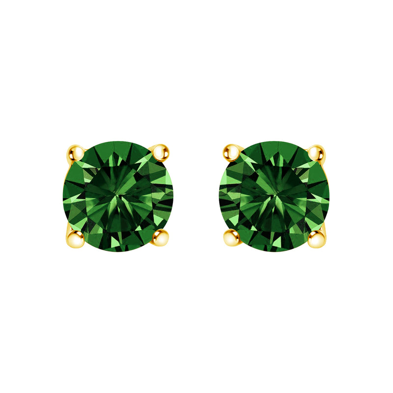 Bids.com 14K White Gold 1.0 Cttw Lab Grown Green Diamond Classic Solitaire Stud Earrings Earrings