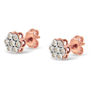 Bids.com 10K Rose Gold Diamond Floral Stud Earrings (0.5 cttw, J-K Color, I1-I2 Clarity) Earrings