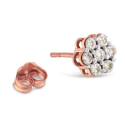 Bids.com 10K Rose Gold Diamond Floral Stud Earrings (0.5 cttw, J-K Color, I1-I2 Clarity) Earrings