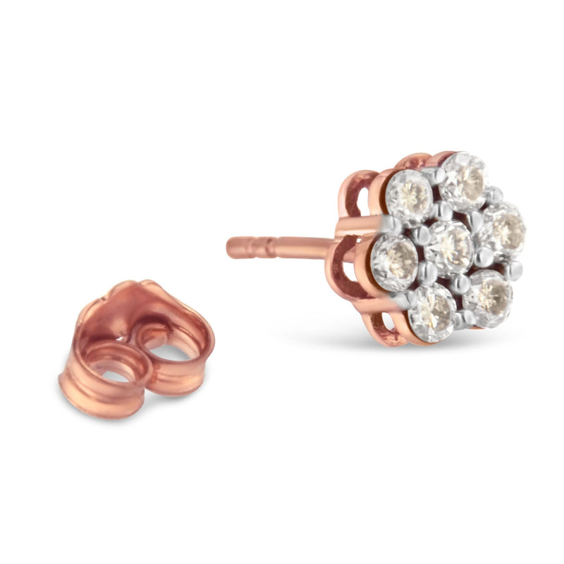 Bids.com 10K Rose Gold Diamond Floral Stud Earrings (0.5 cttw, J-K Color, I1-I2 Clarity) Earrings
