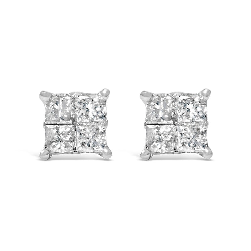 Bids.com 10K White Gold Diamond Stud Earrings (3/4 cttw, H-I Color, SI2-I1 Clarity) Earrings