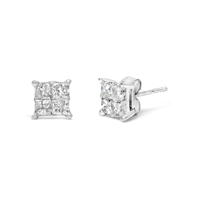Bids.com 10K White Gold Diamond Stud Earrings (3/4 cttw, H-I Color, SI2-I1 Clarity) Earrings