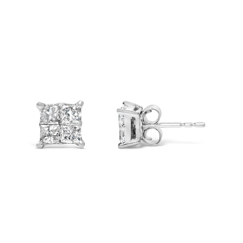Bids.com 10K White Gold Diamond Stud Earrings (3/4 cttw, H-I Color, SI2-I1 Clarity) Earrings