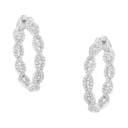 Bids.com 10K White Gold Diamond Hoop Earrings (1 1/2 cttw, H-I Color, I1-I2 Clarity) Earrings