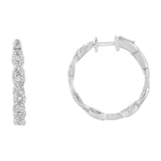 Bids.com 10K White Gold Diamond Hoop Earrings (1 1/2 cttw, H-I Color, I1-I2 Clarity) Earrings