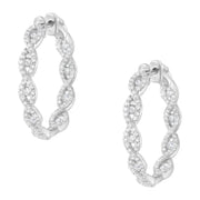 Bids.com 10K White Gold Diamond Hoop Earrings (1 1/2 cttw, H-I Color, I1-I2 Clarity) Earrings