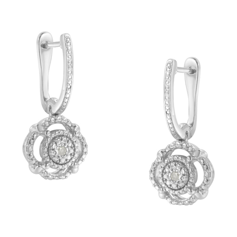 Bids.com .925 Sterling Silver Miracle-Set Diamond Accent Drop and Dangle Earrings (I-J Color, I3 Clarity) Earrings