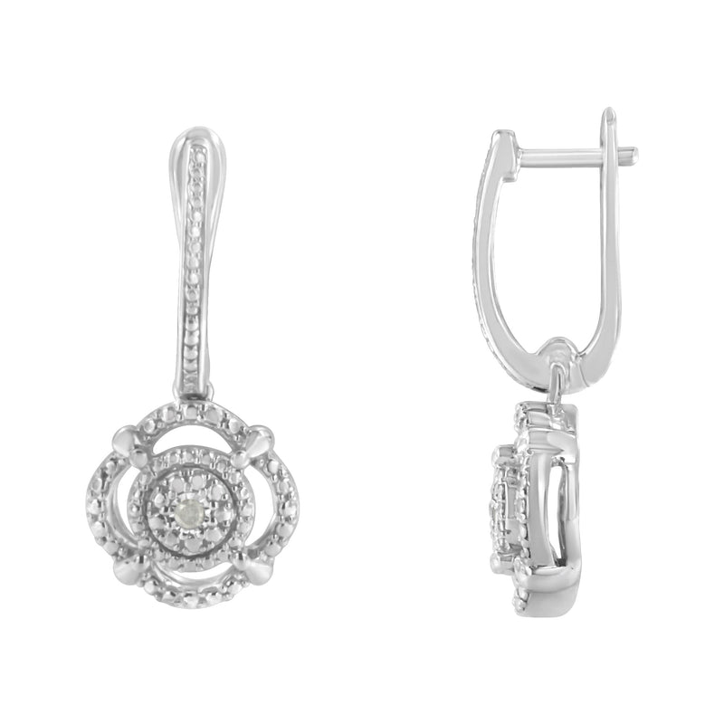 Bids.com .925 Sterling Silver Miracle-Set Diamond Accent Drop and Dangle Earrings (I-J Color, I3 Clarity) Earrings