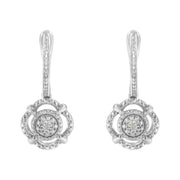 Bids.com .925 Sterling Silver Miracle-Set Diamond Accent Drop and Dangle Earrings (I-J Color, I3 Clarity) Earrings
