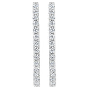 Bids.com 14K White Gold 2.0 Cttw Round Brilliant Cut Diamond Oblong Hinged Leverback Hoop Earrings (I-J Color, I1-I2 Clarity) Earrings