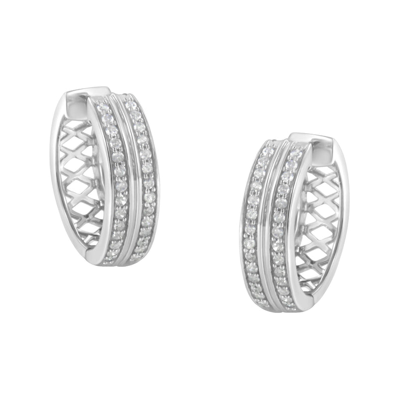 Bids.com 10K White Gold Diamond Hoop Earring (1/2 cttw, I-J Color, I2-I3 Clarity) Earrings