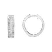 Bids.com 10K White Gold Diamond Hoop Earring (1/2 cttw, I-J Color, I2-I3 Clarity) Earrings