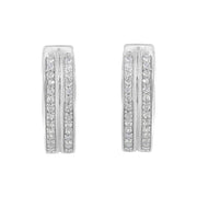 Bids.com 10K White Gold Diamond Hoop Earring (1/2 cttw, I-J Color, I2-I3 Clarity) Earrings