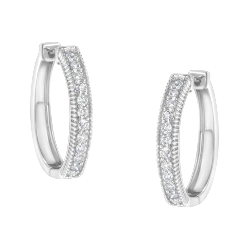 Bids.com 10KT White Gold Diamond Hoop Earring (1.00 cttw, H-I Color, I1-I2 Clarity) Earrings