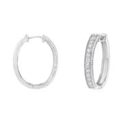 Bids.com 10KT White Gold Diamond Hoop Earring (1.00 cttw, H-I Color, I1-I2 Clarity) Earrings