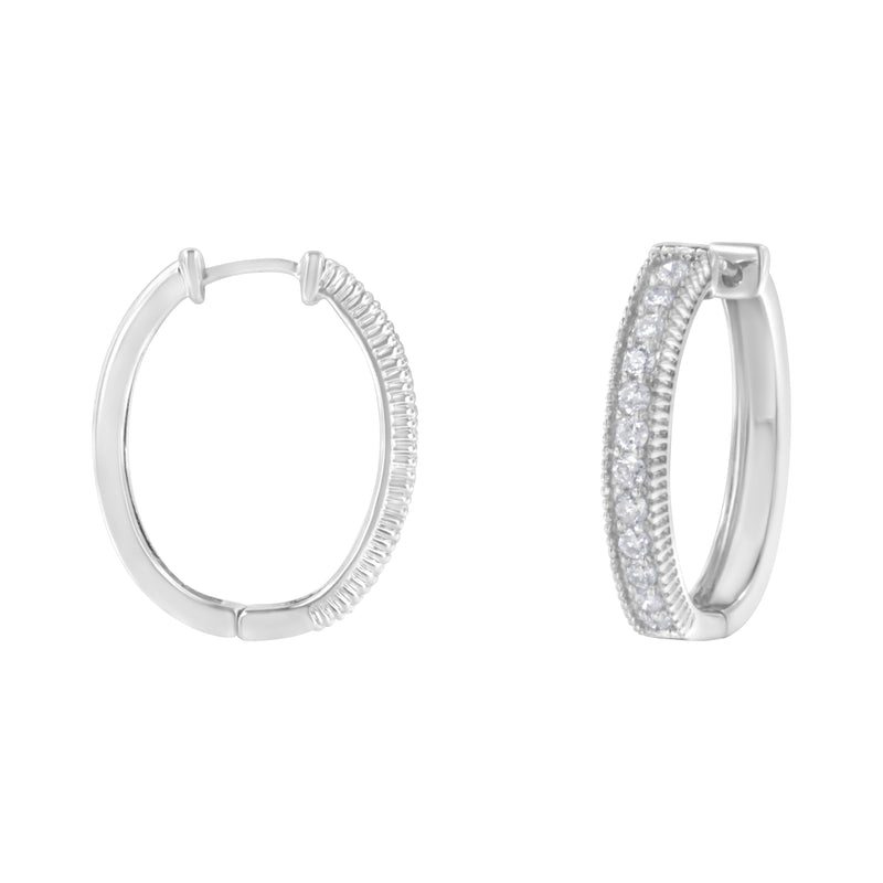Bids.com 10KT White Gold Diamond Hoop Earring (1.00 cttw, H-I Color, I1-I2 Clarity) Earrings